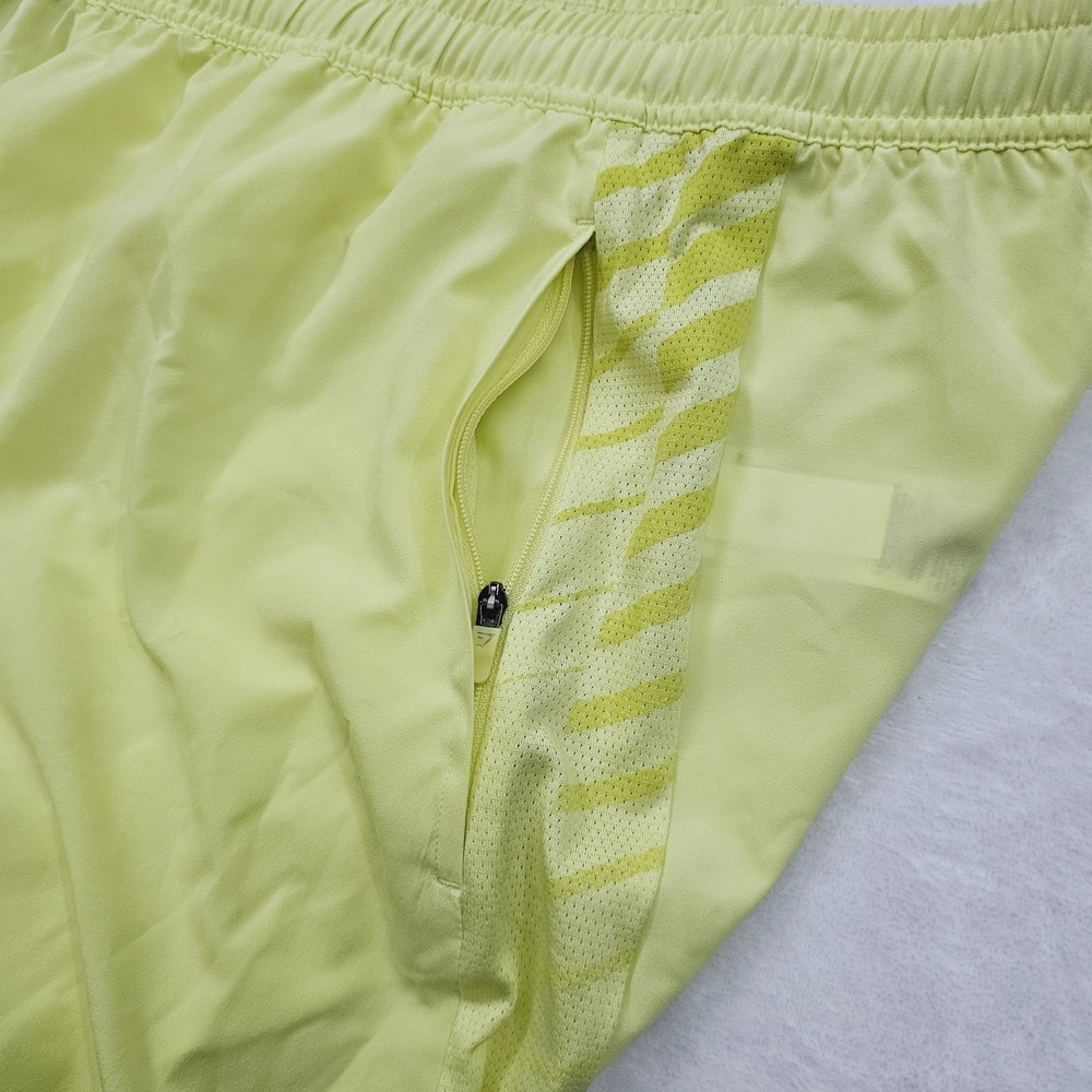 Gymshark Mens XL Elastic Waist Pull On Sport Stripe 7" Short Yellow Workout - Picture 3 of 7